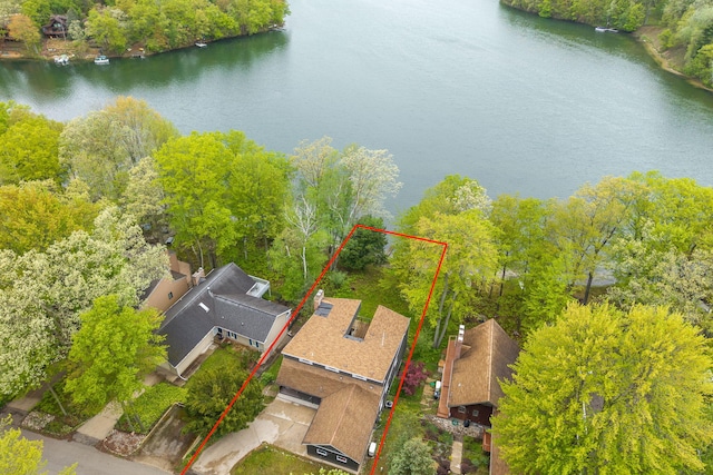 11290 Alpine Rd, Canadian Lakes, MI 49346 - aerial view of property and surrounding area featuring a nearby body of water and property boundaries highlighted