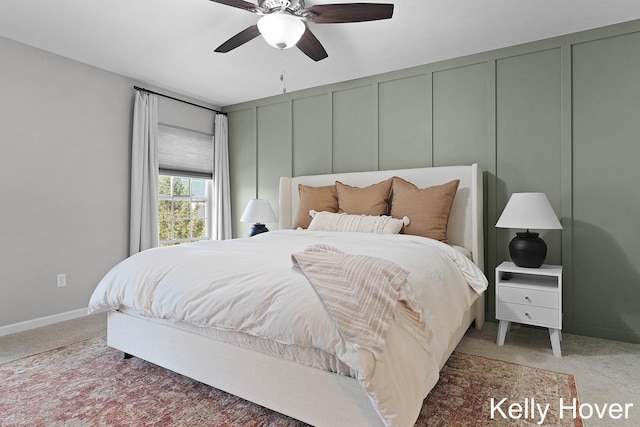 3514 River Run St, Wyoming, MI 49418 - bedroom with a decorative wall, light carpet, and a ceiling fan