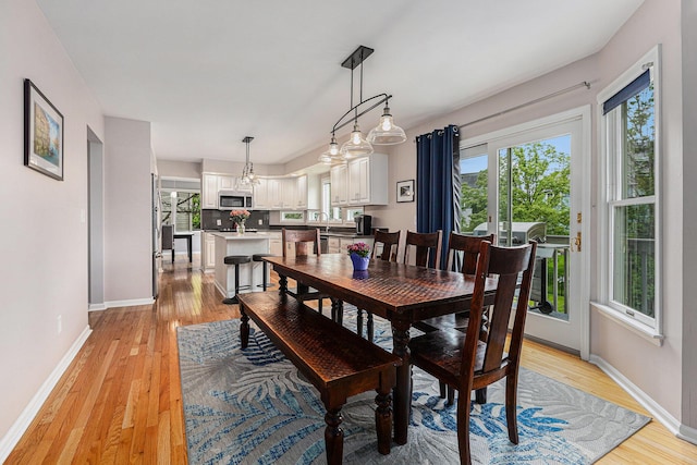 1817 High Pointe Ln, Ann Arbor, MI 48108 - dining room featuring plenty of natural light, light wood-style flooring, and baseboards