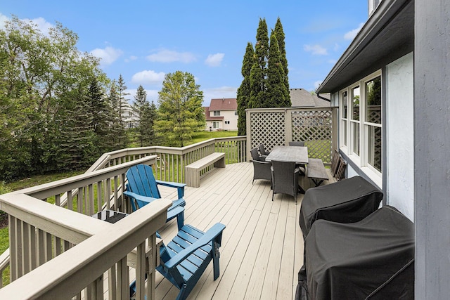1817 High Pointe Ln, Ann Arbor, MI 48108 - wooden deck featuring outdoor dining space