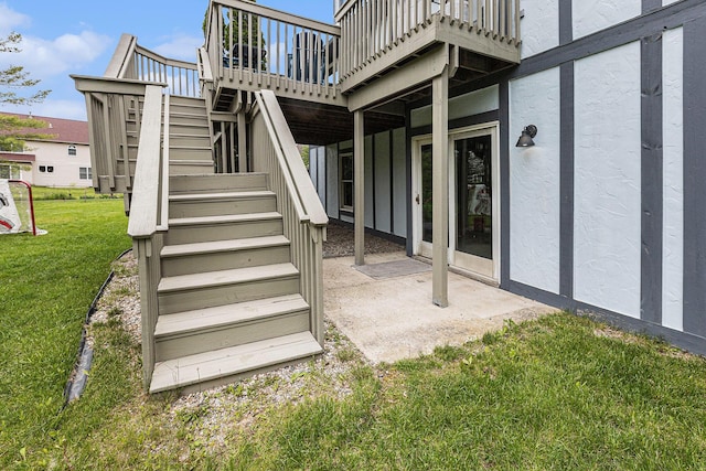 1817 High Pointe Ln, Ann Arbor, MI 48108 - view of patio / terrace featuring stairs and a wooden deck