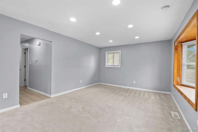 3907 Bayhan St, Inkster, MI 48141 - unfurnished room featuring light colored carpet, recessed lighting, a smoke detector, and baseboards