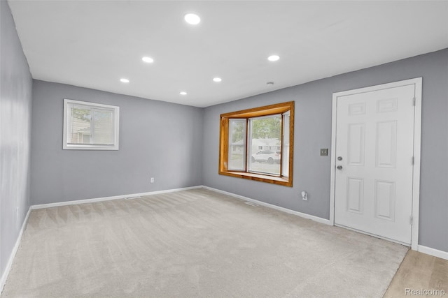 3907 Bayhan St, Inkster, MI 48141 - spare room featuring baseboards, recessed lighting, and light carpet