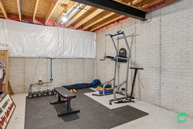 5104 Hawkseye Trce, Warren, MI 48092 - exercise area with brick wall
