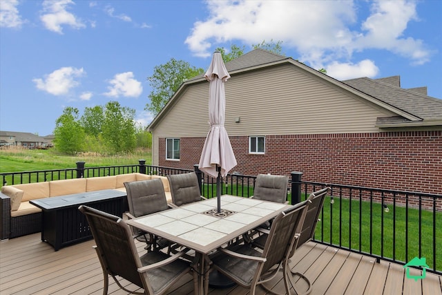 5104 Hawkseye Trce, Warren, MI 48092 - deck with outdoor dining space and an outdoor hangout area