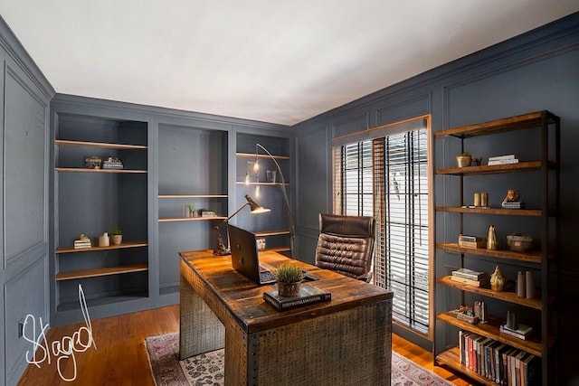 3331 Salem Ct, Rochester Hills, MI 48306 - home office featuring a decorative wall and wood finished floors