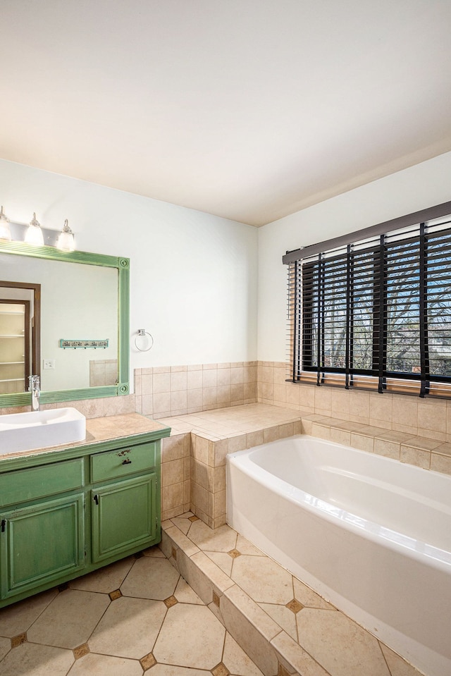 3331 Salem Ct, Rochester Hills, MI 48306 - full bathroom with tile patterned floors, a bath, and vanity