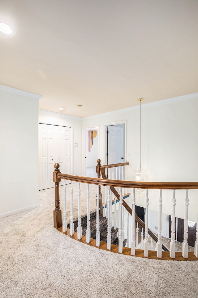 3331 Salem Ct, Rochester Hills, MI 48306 - stairs with baseboards and ornamental molding