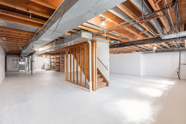 3331 Salem Ct, Rochester Hills, MI 48306 - unfinished below grade area with stairway and water heater