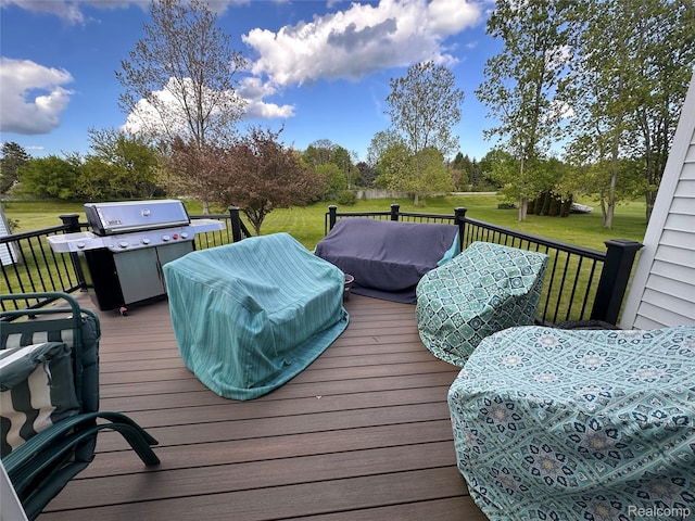 790 Vivian Ln, Oxford, MI 48371 - deck featuring area for grilling and a lawn