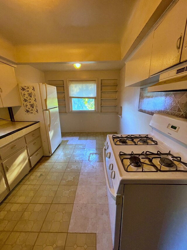 4057 High St, Ecorse, MI 48229 - kitchen featuring white range with gas cooktop and under cabinet range hood