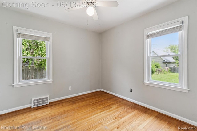 1976 Bacon Ave, Berkley, MI 48072 - spare room featuring light wood-style floors and ceiling fan