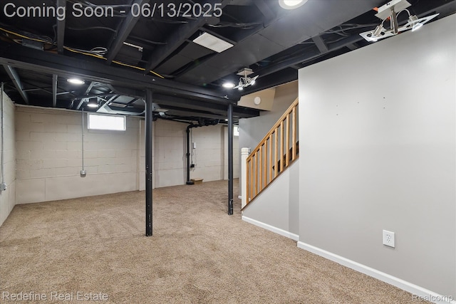 1976 Bacon Ave, Berkley, MI 48072 - below grade area with stairway and carpet floors