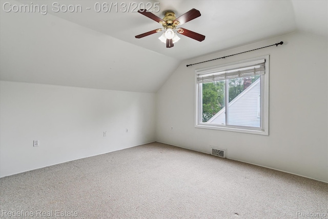 1976 Bacon Ave, Berkley, MI 48072 - bonus room with lofted ceiling, carpet flooring, and a ceiling fan