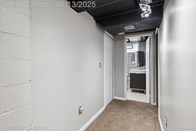 1976 Bacon Ave, Berkley, MI 48072 - corridor featuring carpet flooring and baseboards