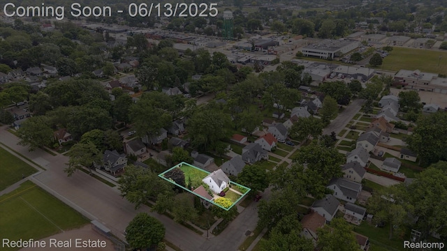 1976 Bacon Ave, Berkley, MI 48072 - aerial perspective of suburban area featuring property boundaries highlighted