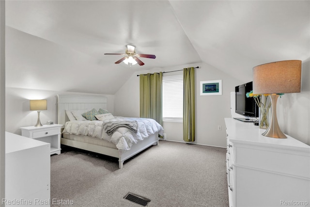 1976 Bacon Ave, Berkley, MI 48072 - bedroom with vaulted ceiling, light carpet, and ceiling fan