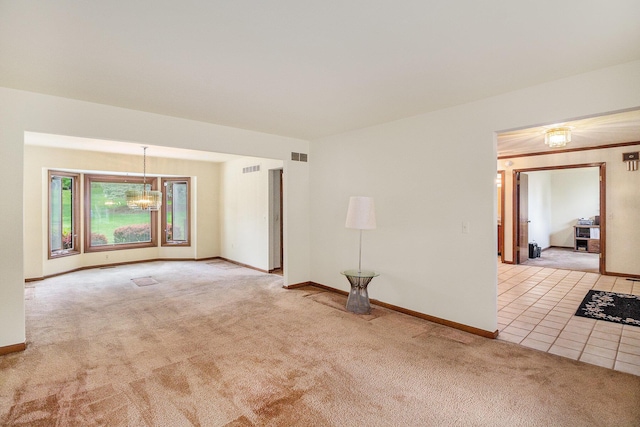 41925 Waterwheel Rd, Northville, MI 48168 - empty room with light colored carpet and a chandelier