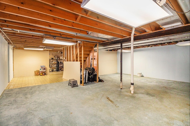 41925 Waterwheel Rd, Northville, MI 48168 - unfinished below grade area featuring stairway