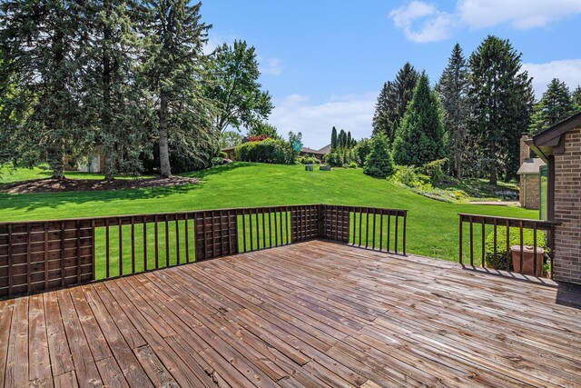 41925 Waterwheel Rd, Northville, MI 48168 - wooden deck featuring a lawn