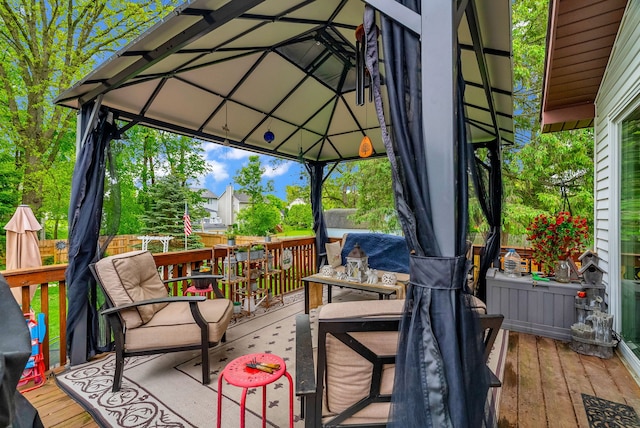 deck with a gazebo