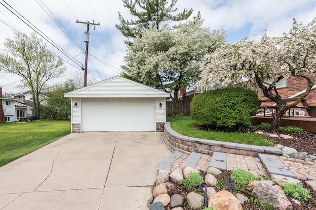 view of detached garage
