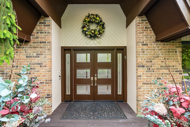 4749 Tara, West Bloomfield, MI 48323 - entrance to property featuring french doors and brick siding