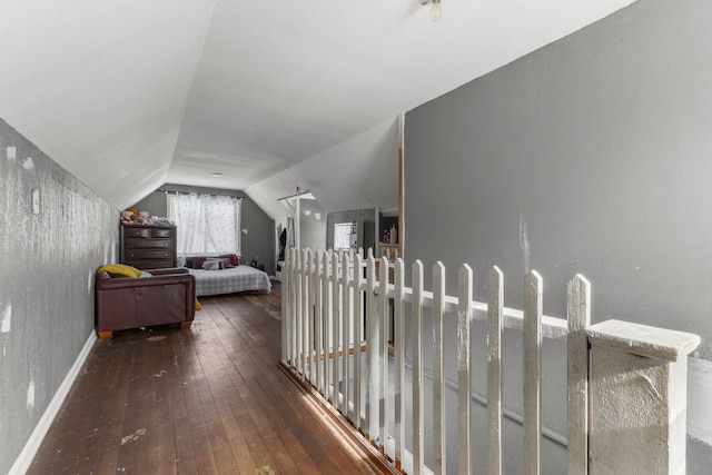 9069 Pierson St, Detroit, MI 48228 - hall featuring hardwood / wood-style flooring, lofted ceiling, and baseboards