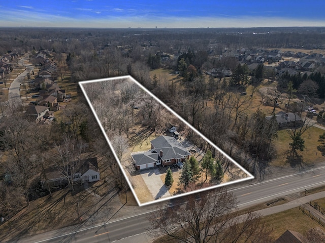804 E Avon Rd, Rochester Hills, MI 48307 - aerial view of residential area featuring property parcel outlined