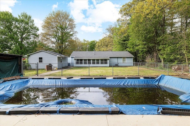 45 E Beech St, Fruitport, MI 49415 - view of pool with view of wooded area