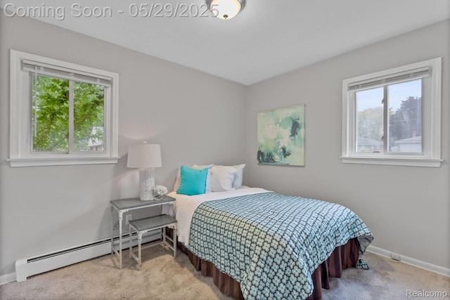 24371 Grove Ave, Eastpointe, MI 48021 - bedroom featuring carpet, baseboards, and baseboard heating