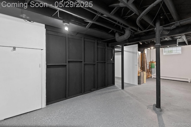 24371 Grove Ave, Eastpointe, MI 48021 - below grade area with a baseboard heating unit