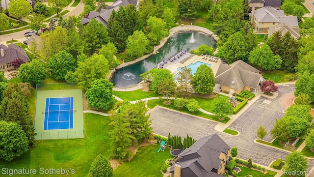 615 Appoline Ct, Rochester, MI 48307 - aerial view of residential area with a pool area