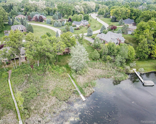 8342 Islandview Ct, Brighton, MI 48114 - aerial view of property and surrounding area featuring a tree filled landscape and a large body of water