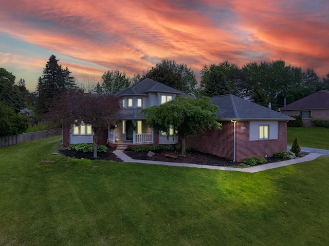 8148 Orchardview Dr, Washington, MI 48095 - view of front of house with covered porch and brick siding
