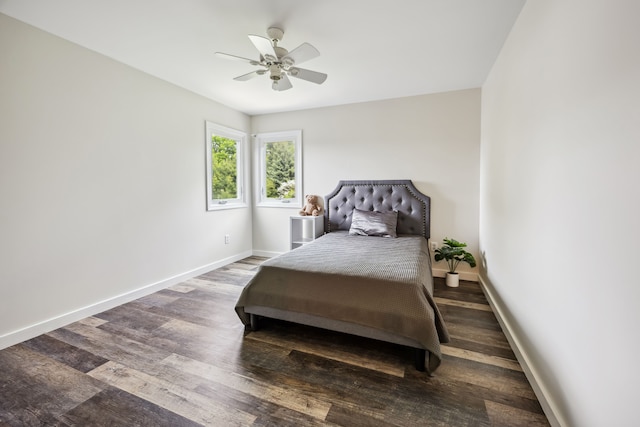 8148 Orchardview Dr, Washington, MI 48095 - bedroom with baseboards, ceiling fan, and wood finished floors