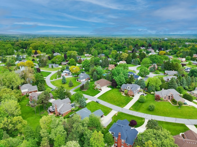 8148 Orchardview Dr, Washington, MI 48095 - aerial perspective of suburban area with a heavily wooded area