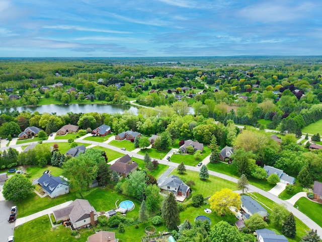 8148 Orchardview Dr, Washington, MI 48095 - aerial view of residential area with a large body of water and a heavily wooded area