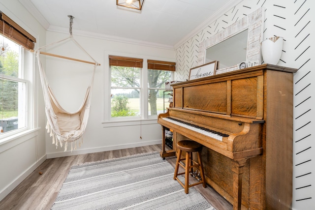 5915 S Pipestone Rd, Eau Claire, MI 49111 - sitting room with crown molding, light wood finished floors, and baseboards