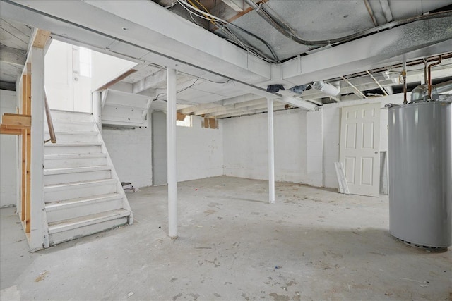 21803 Brittany Ave, Eastpointe, MI 48021 - unfinished below grade area featuring water heater and stairway