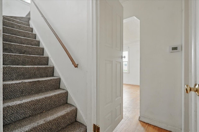 21803 Brittany Ave, Eastpointe, MI 48021 - stairway featuring wood finished floors and baseboards