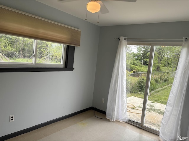 12642 Kentfield St, Detroit, MI 48223 - empty room featuring ceiling fan and baseboards