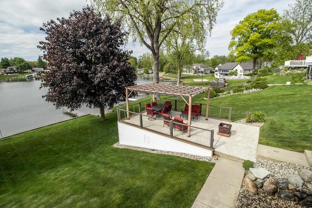 13496 S Horrell Rd, Fenton, MI 48430 - view of grassy yard featuring a deck with water view