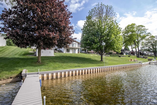 13496 S Horrell Rd, Fenton, MI 48430 - dock area with a yard and a water view