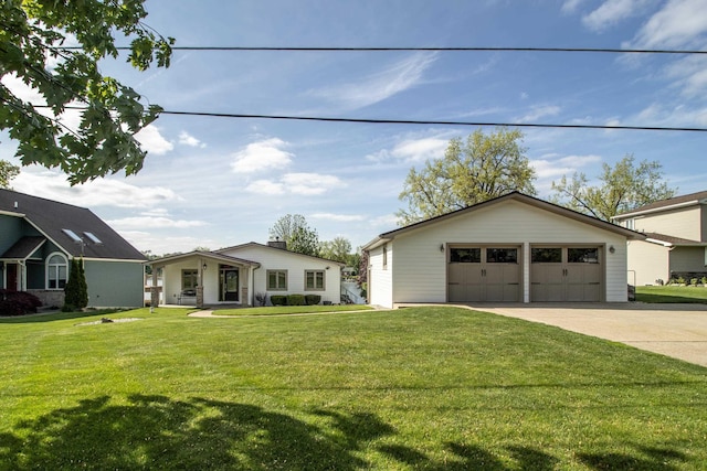 13496 S Horrell Rd, Fenton, MI 48430 - view of front of property featuring a front yard and concrete driveway