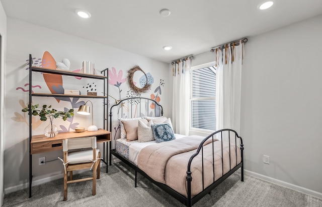 4082 Nottingham Cir, Clarkston, MI 48346 - carpeted bedroom with baseboards, recessed lighting, and an office area