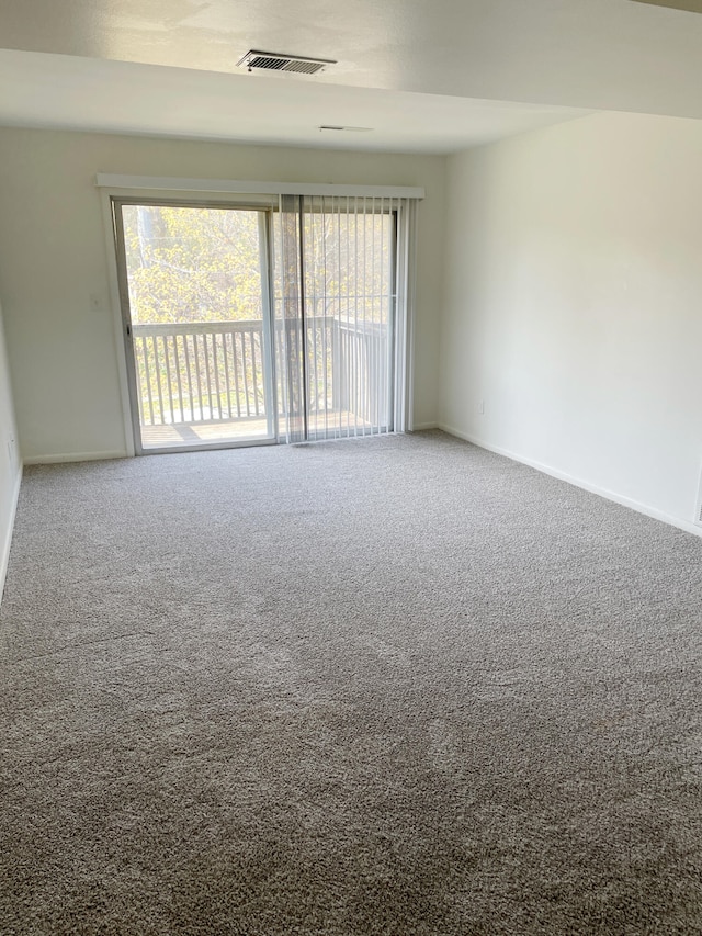 carpeted spare room featuring healthy amount of natural light and baseboards