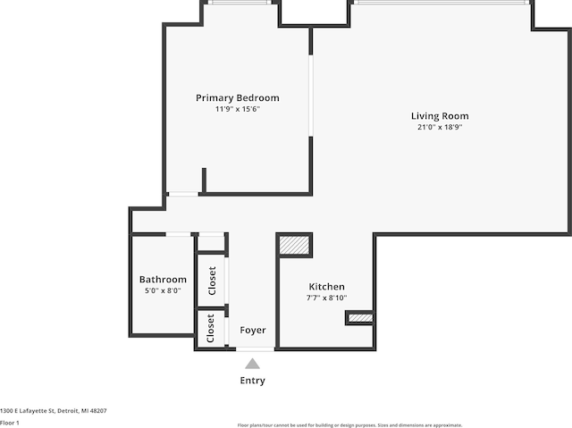 1300 E Lafayette St Unit 1604, Detroit, MI 48207 - property floor plan