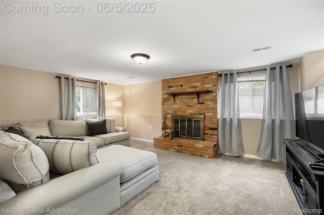 3714 Prairie Ave, Berkley, MI 48072 - carpeted living room featuring healthy amount of natural light and a fireplace