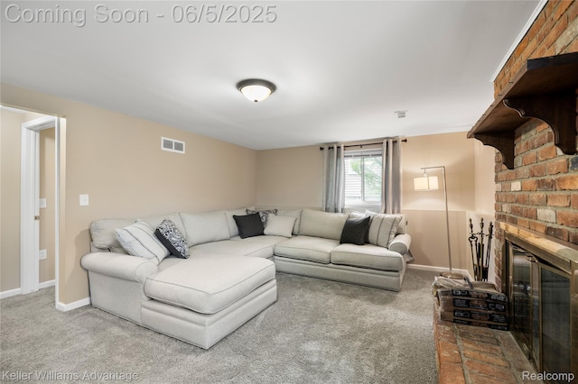 3714 Prairie Ave, Berkley, MI 48072 - living area with a fireplace, carpet floors, and baseboards